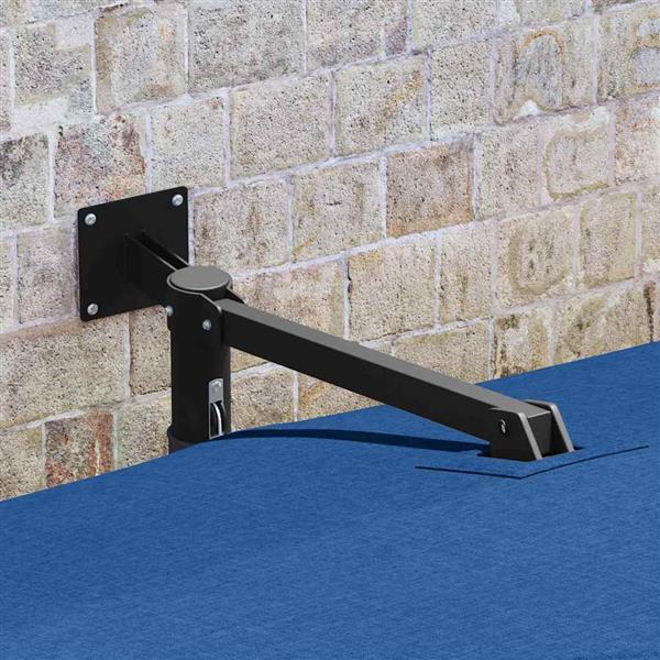 Grote foto vidaxl tuinparasol blauw en zwart 248.5 x 247.5 x 160 cm tuin en terras overige tuin en terras