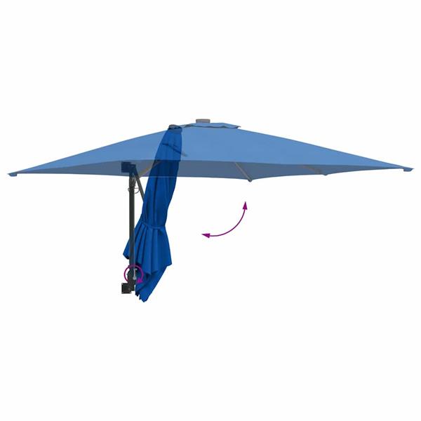Grote foto vidaxl tuinparasol blauw en zwart 248.5 x 247.5 x 160 cm tuin en terras overige tuin en terras