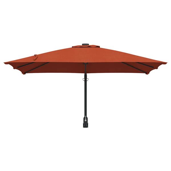 Grote foto vidaxl tuinparasol rood en zwart 248.5 x 247.5 x 160 cm tuin en terras overige tuin en terras