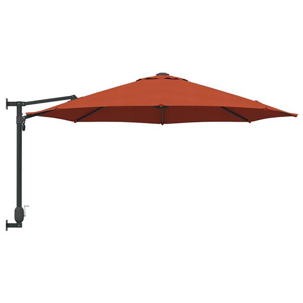 Grote foto vidaxl tuinparasol rood en zwart 248 x 248 x 148 cm polyester en staal tuin en terras overige tuin en terras