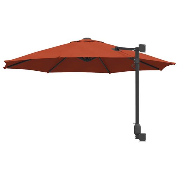 Grote foto vidaxl tuinparasol rood en zwart 248 x 248 x 148 cm polyester en staal tuin en terras overige tuin en terras