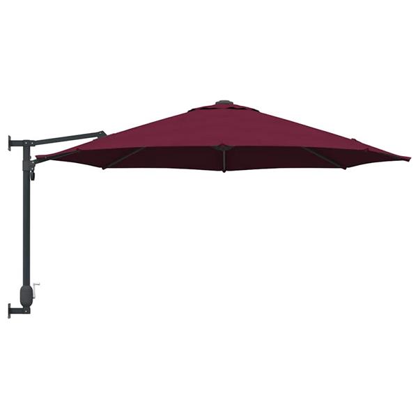 Grote foto vidaxl tuinparasol rood en zwart 248 x 248 x 148 cm polyester en staal tuin en terras overige tuin en terras