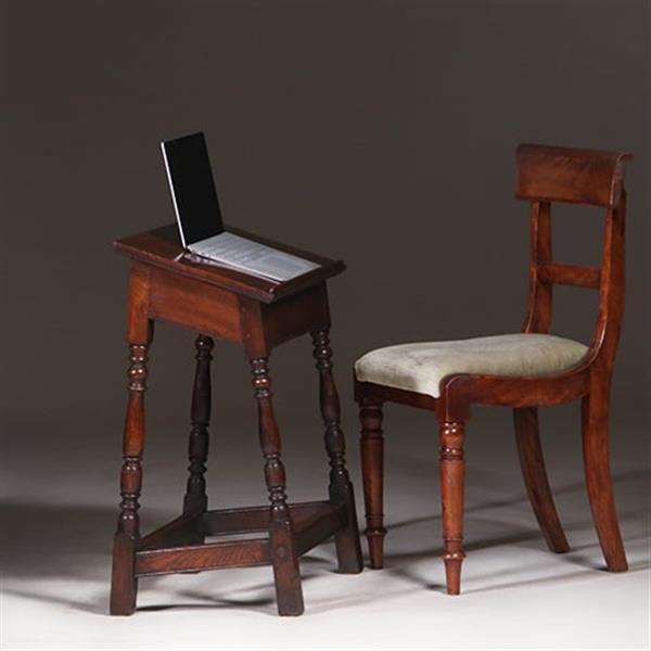 Grote foto bijbelstandaard of lezenaar in de vorm van een joint stool 19e eeuws no.322125 antiek en kunst stoelen en banken