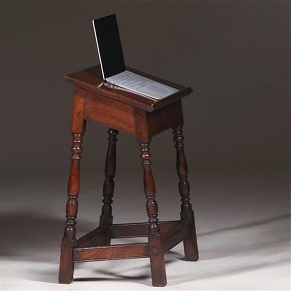 Grote foto bijbelstandaard of lezenaar in de vorm van een joint stool 19e eeuws no.322125 antiek en kunst stoelen en banken