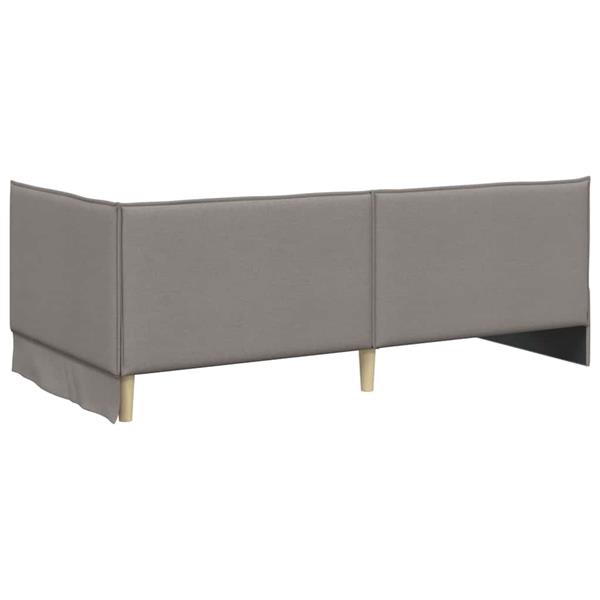 Grote foto vidaxl hoekbedframe met hoofdeinde taupe 100 cm x 200 cm fluweel antiek en kunst stoelen en banken