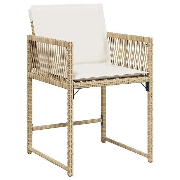 Grote foto vidaxl tuin eetset 5 pcs beige poly rattan tuin en terras tuinmeubelen