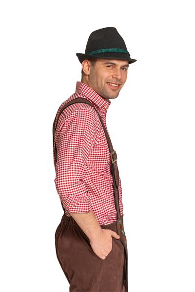 Grote foto lederhose johann met verstelbare bretels donkerbruin lang verzamelen overige verzamelingen