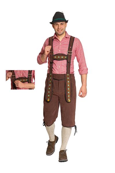Grote foto lederhose johann met verstelbare bretels donkerbruin lang verzamelen overige verzamelingen