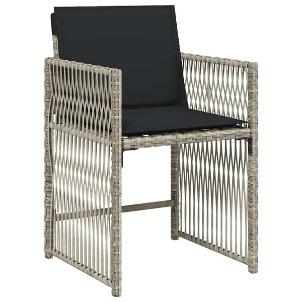 Grote foto vidaxl tuin eetset 5 pcs lichtgrijs poly rattan tuin en terras tuinmeubelen