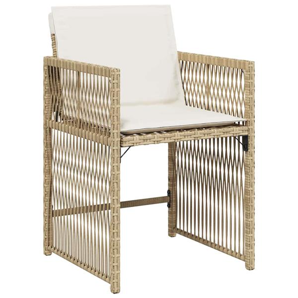 Grote foto vidaxl tuin eetset 5 pcs beige poly rattan tuin en terras tuinmeubelen