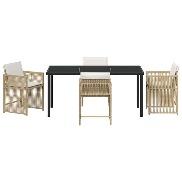 Grote foto vidaxl tuin eetset 5 pcs beige poly rattan tuin en terras tuinmeubelen