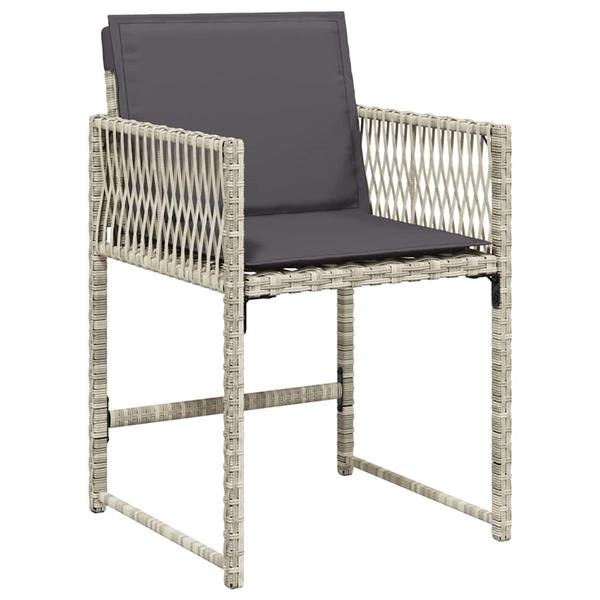 Grote foto vidaxl tuin eetset 5 pcs lichtgrijs poly rattan tuin en terras tuinmeubelen