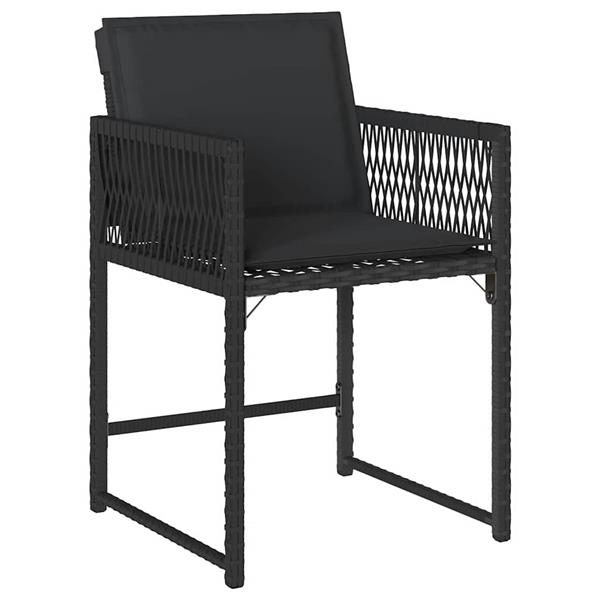 Grote foto vidaxl tuin eetset 5 pcs zwart poly rattan tuin en terras tuinmeubelen