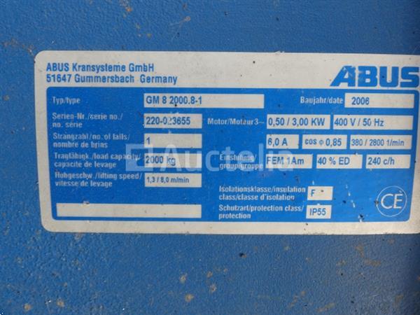 Grote foto elektrische takel abus gm 8 2000 8 1 doe het zelf en verbouw hefwerktuigen