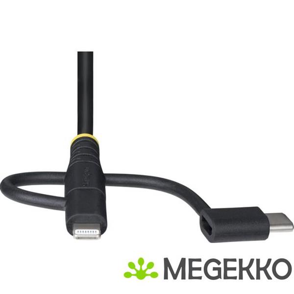 Grote foto startech.com 1m robuuste usb multi oplaadkabel usb naar lightning micro usb type c apple mfi gecer computers en software overige computers en software