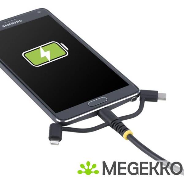 Grote foto startech.com 1m robuuste usb multi oplaadkabel usb naar lightning micro usb type c apple mfi gecer computers en software overige computers en software