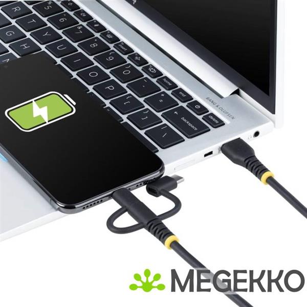 Grote foto startech.com 1m robuuste usb multi oplaadkabel usb naar lightning micro usb type c apple mfi gecer computers en software overige computers en software