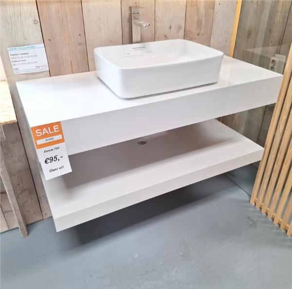 Grote foto design zwevend meubel glans wit lerum 120 huis en inrichting badkamermeubels