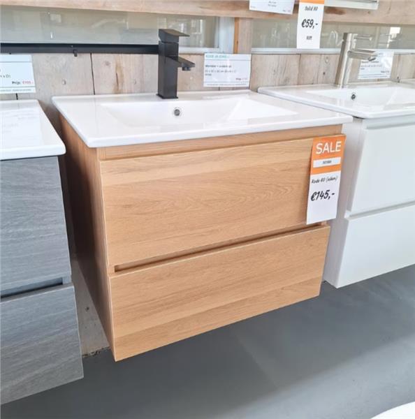 Grote foto goedkoop badkamermeubel met wastafel kode 60 eiken doe het zelf en verbouw sanitair
