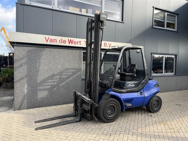 Grote foto heftruck linde h45d duplo495 vorkversteller rotator perkins diesel 1992 agrarisch heftrucks