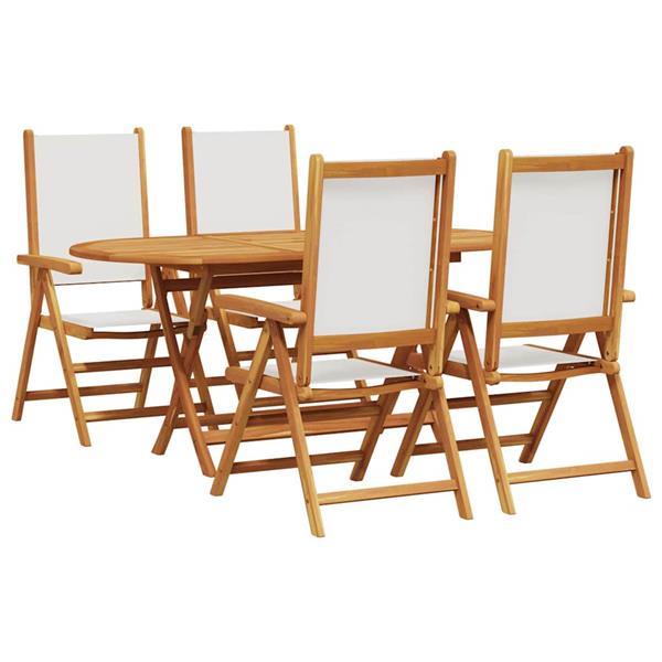 Grote foto vidaxl tuin eetset 5 pcs cr mewit massief acaciahout tuin en terras tuinmeubelen