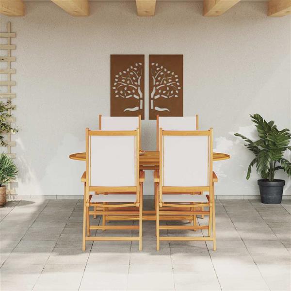 Grote foto vidaxl tuin eetset 5 pcs cr mewit massief acaciahout tuin en terras tuinmeubelen