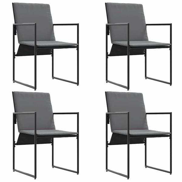 Grote foto vidaxl tuinstoelen 4 pcs zwart en antraciet 50.5 x 59 x 81.5 cm tuin en terras tuinmeubelen