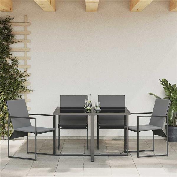 Grote foto vidaxl tuinstoelen 4 pcs zwart en antraciet 50.5 x 59 x 81.5 cm tuin en terras tuinmeubelen