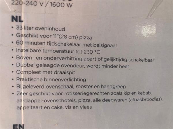 Grote foto bourgini oven classic deluxe 33liter huis en inrichting overige