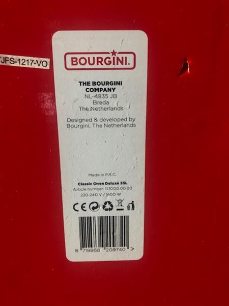 Grote foto bourgini oven classic deluxe 33liter huis en inrichting overige