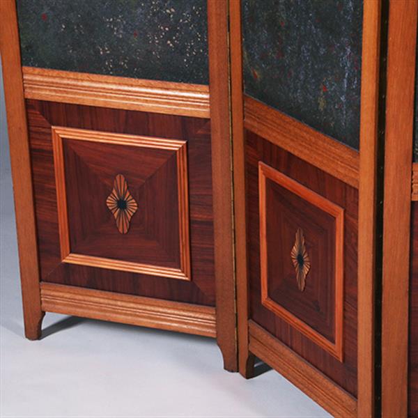 Grote foto 4 slags kamerscherm met sterrehemel en inlegwerk onderpanelen beide kanten identiek no.330325 antiek en kunst stoelen en banken