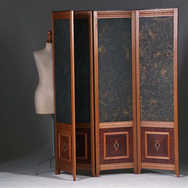 Grote foto 4 slags kamerscherm met sterrehemel en inlegwerk onderpanelen beide kanten identiek no.330325 antiek en kunst stoelen en banken