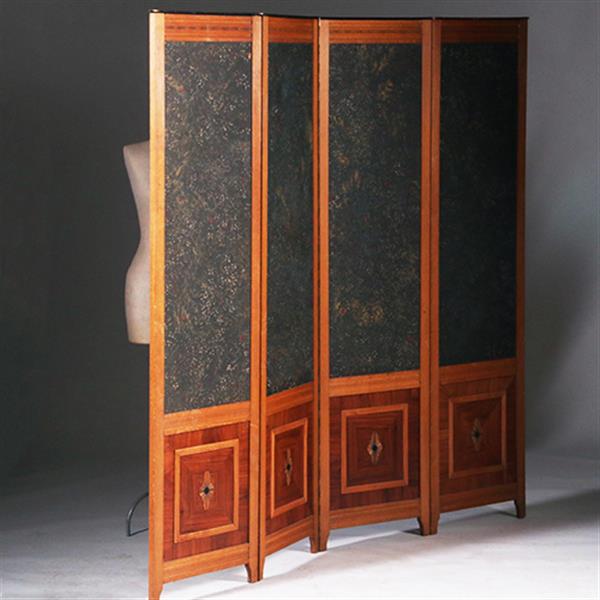 Grote foto 4 slags kamerscherm met sterrehemel en inlegwerk onderpanelen beide kanten identiek no.330325 antiek en kunst stoelen en banken