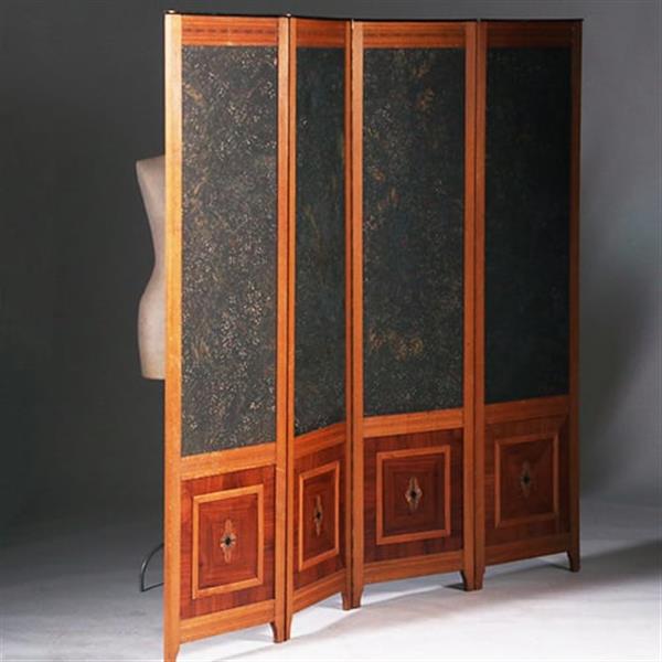 Grote foto 4 slags kamerscherm met sterrehemel en inlegwerk onderpanelen beide kanten identiek no.330325 antiek en kunst stoelen en banken
