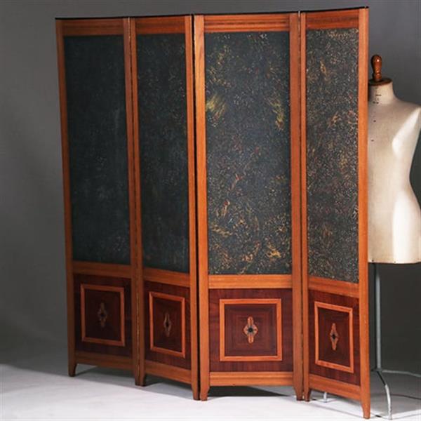 Grote foto 4 slags kamerscherm met sterrehemel en inlegwerk onderpanelen beide kanten identiek no.330325 antiek en kunst stoelen en banken