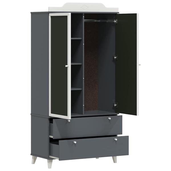 Grote foto vidaxl krijtbord kast met lade met plank grijs en wit bewerkt hout huis en inrichting overige