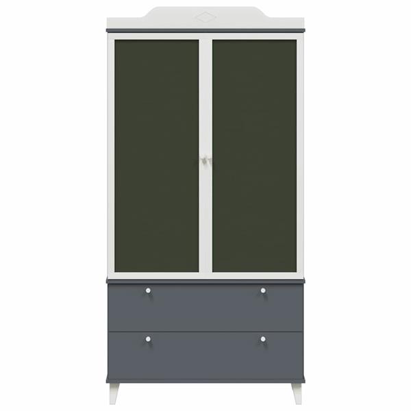 Grote foto vidaxl krijtbord kast met lade met plank grijs en wit bewerkt hout huis en inrichting overige