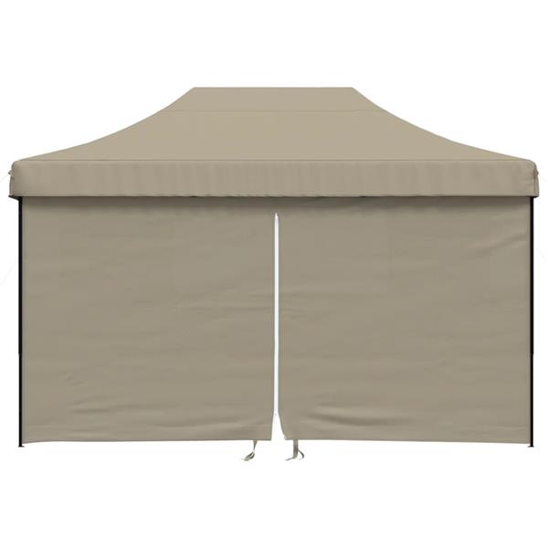 Grote foto vidaxl partytent inklapbaar pop up met 4 zijwanden taupe tuin en terras overige tuin en terras