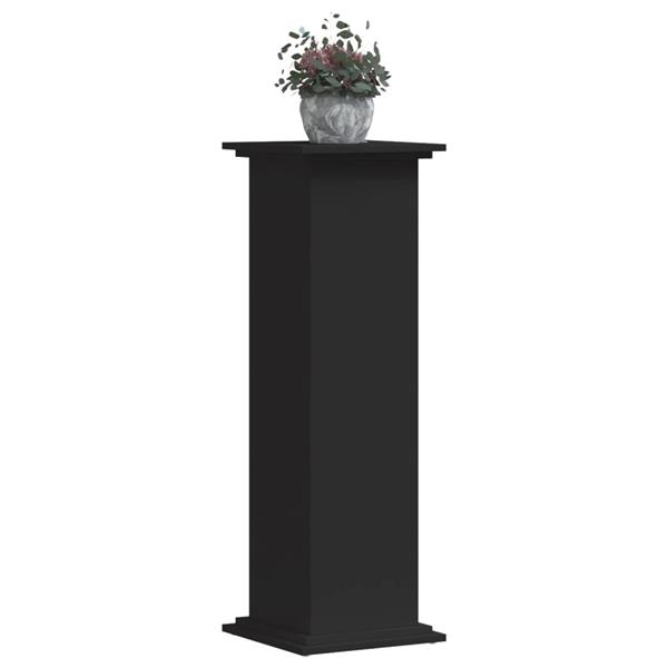 Grote foto vidaxl plantenstandaard 33x33x100 cm bewerkt hout zwart tuin en terras overige tuin en terras