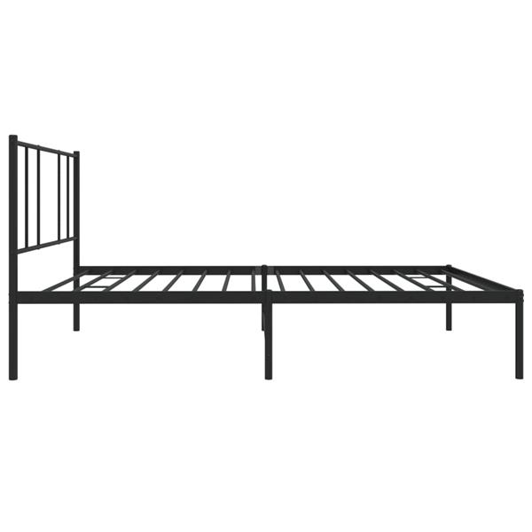 Grote foto vidaxl bedframe met hoofdbord metaal zwart 90x200 cm antiek en kunst stoelen en banken