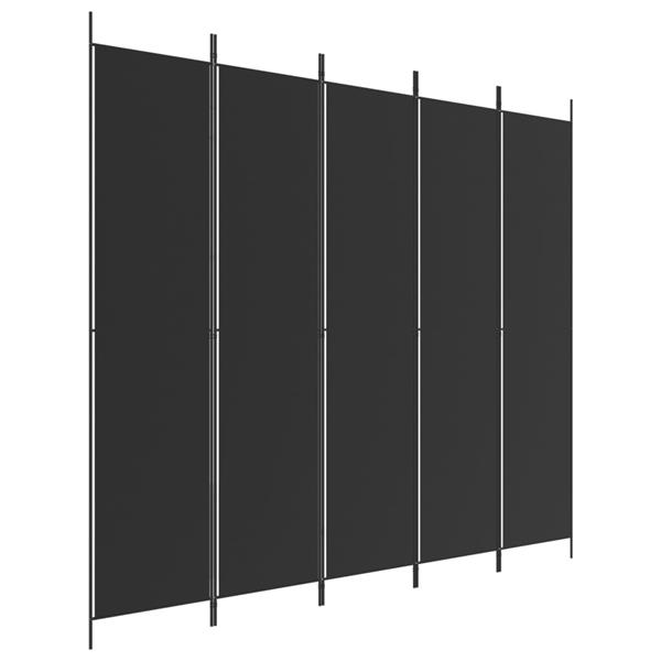Grote foto vidaxl kamerscherm met 5 panelen 250x220 cm stof zwart huis en inrichting overige huis en inrichting