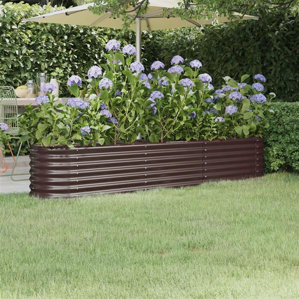Grote foto vidaxl plantenbak 224x40x36 cm gegalvaniseerd staal bruin tuin en terras overige tuin en terras