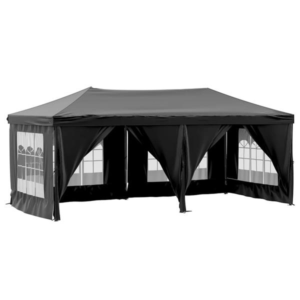 Grote foto vidaxl partytent inklapbaar met zijwanden 3x6 m zwart tuin en terras overige tuin en terras