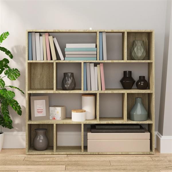 Grote foto vidaxl boekenkast kamerscherm 105x24x102 cm sonoma eikenkleurig huis en inrichting overige huis en inrichting