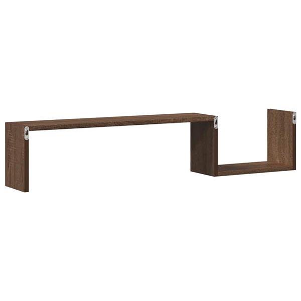 Grote foto vidaxl wandschappen 2 st 100x15x20 cm bewerkt hout bruin eikenkleur huis en inrichting woningdecoratie