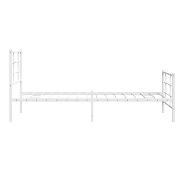 Grote foto vidaxl bedframe met hoofd en voeteneinde metaal wit 90x200 cm antiek en kunst stoelen en banken