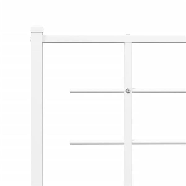 Grote foto vidaxl bedframe met hoofd en voeteneinde metaal wit 90x200 cm antiek en kunst stoelen en banken