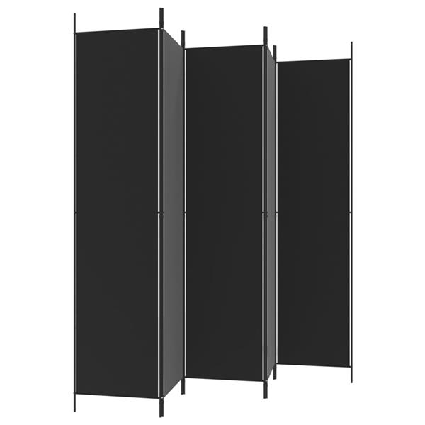 Grote foto vidaxl kamerscherm met 5 panelen 250x220 cm stof zwart huis en inrichting overige huis en inrichting