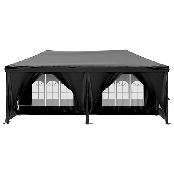 Grote foto vidaxl partytent inklapbaar met zijwanden 3x6 m zwart tuin en terras overige tuin en terras