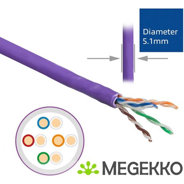 Grote foto act cat 6 u utp massieve installatiekabel zonder adersplitter lszh cpr euroclass dca 24awg viole computers en software netwerkkaarten routers en switches